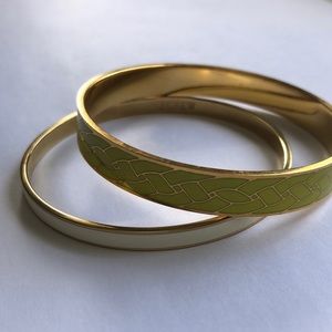 J crew gold and enamel bangle set